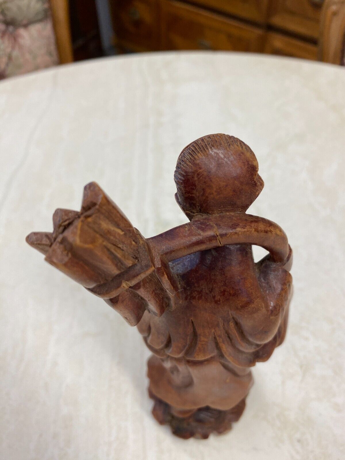 CHINA SKULPTUR AUS HOLZ BAUER 21cm HOCH – Bild 14