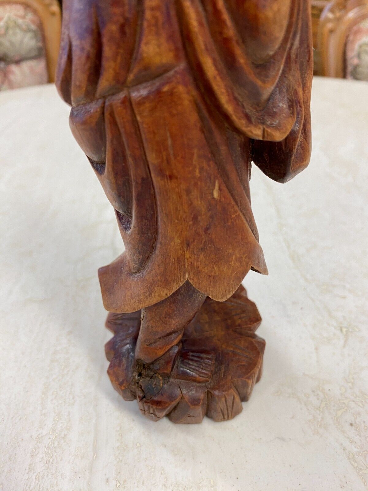 CHINA SKULPTUR AUS HOLZ BAUER 21cm HOCH – Bild 15