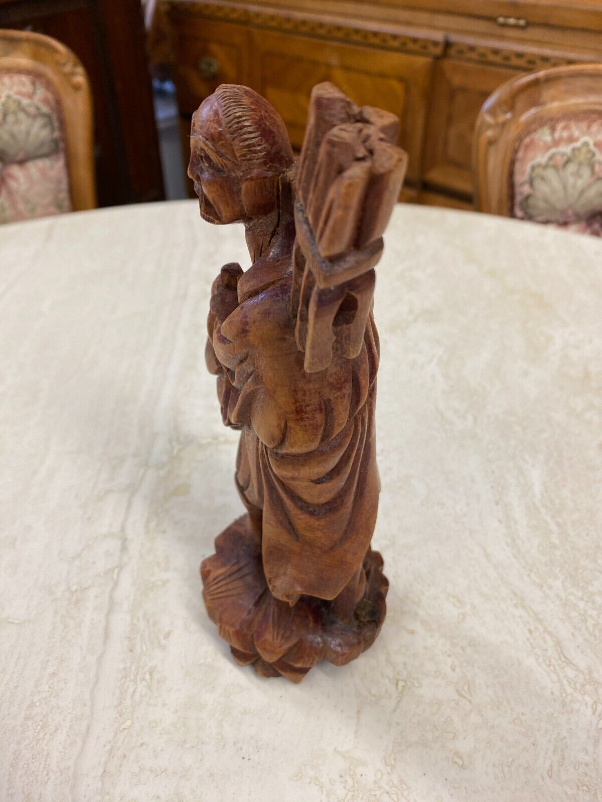 CHINA SKULPTUR AUS HOLZ BAUER 21cm HOCH – Bild 7