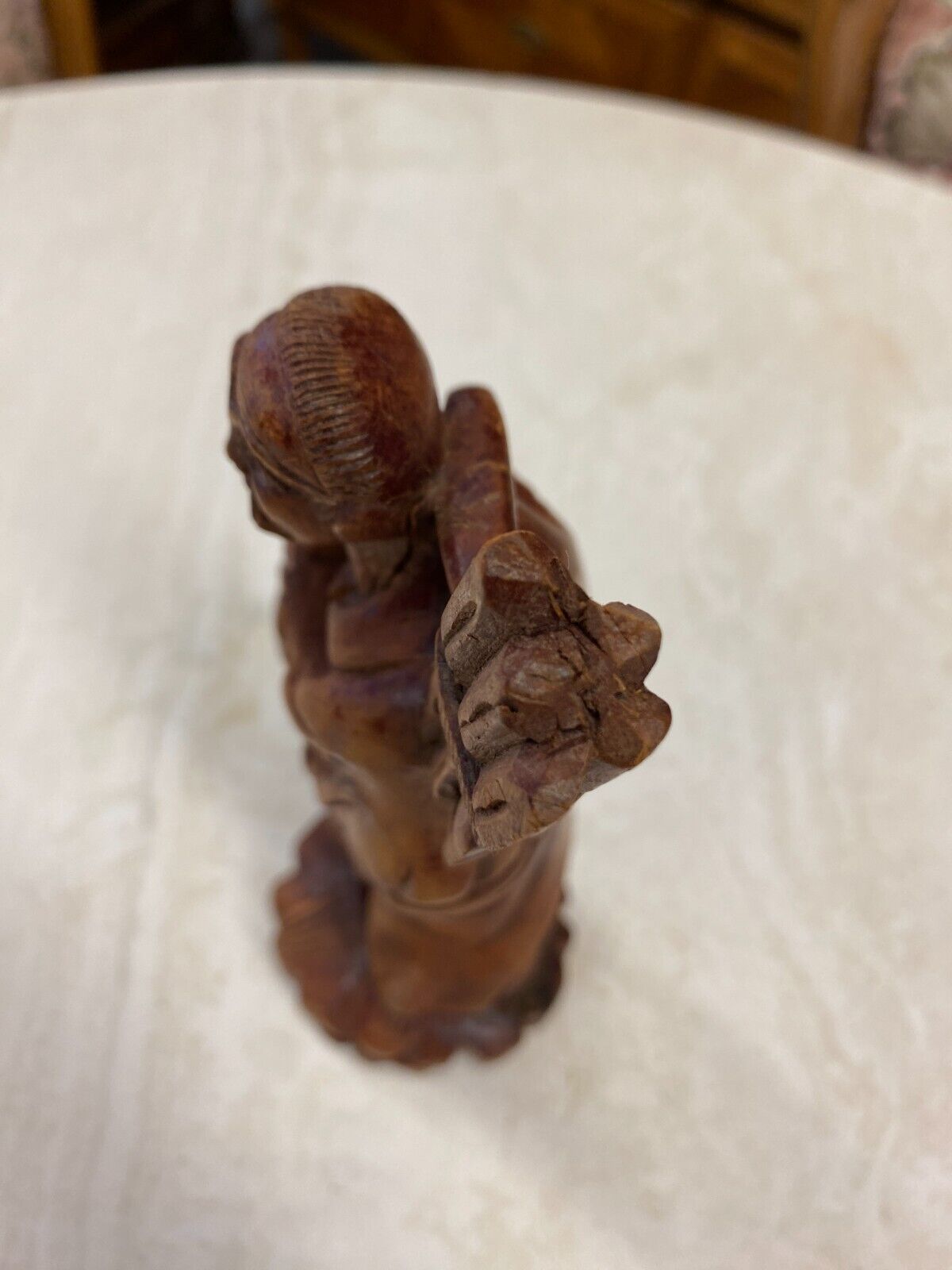 CHINA SKULPTUR AUS HOLZ BAUER 21cm HOCH – Bild 8