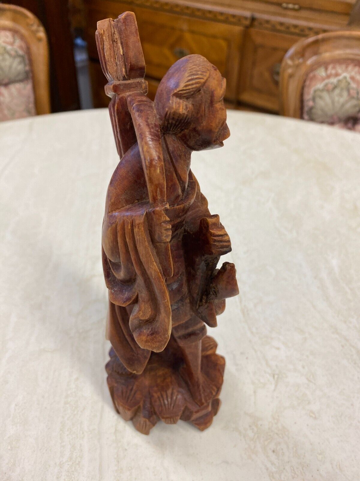 CHINA SKULPTUR AUS HOLZ BAUER 21cm HOCH – Bild 10