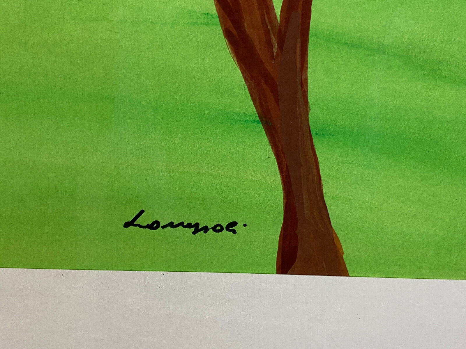 SEHR GROSSES AQUARELL MASSIV GERAHMT FRÜHLING LANDSCHAFT SIGNIERT M. LAVEZOLLI – Bild 5