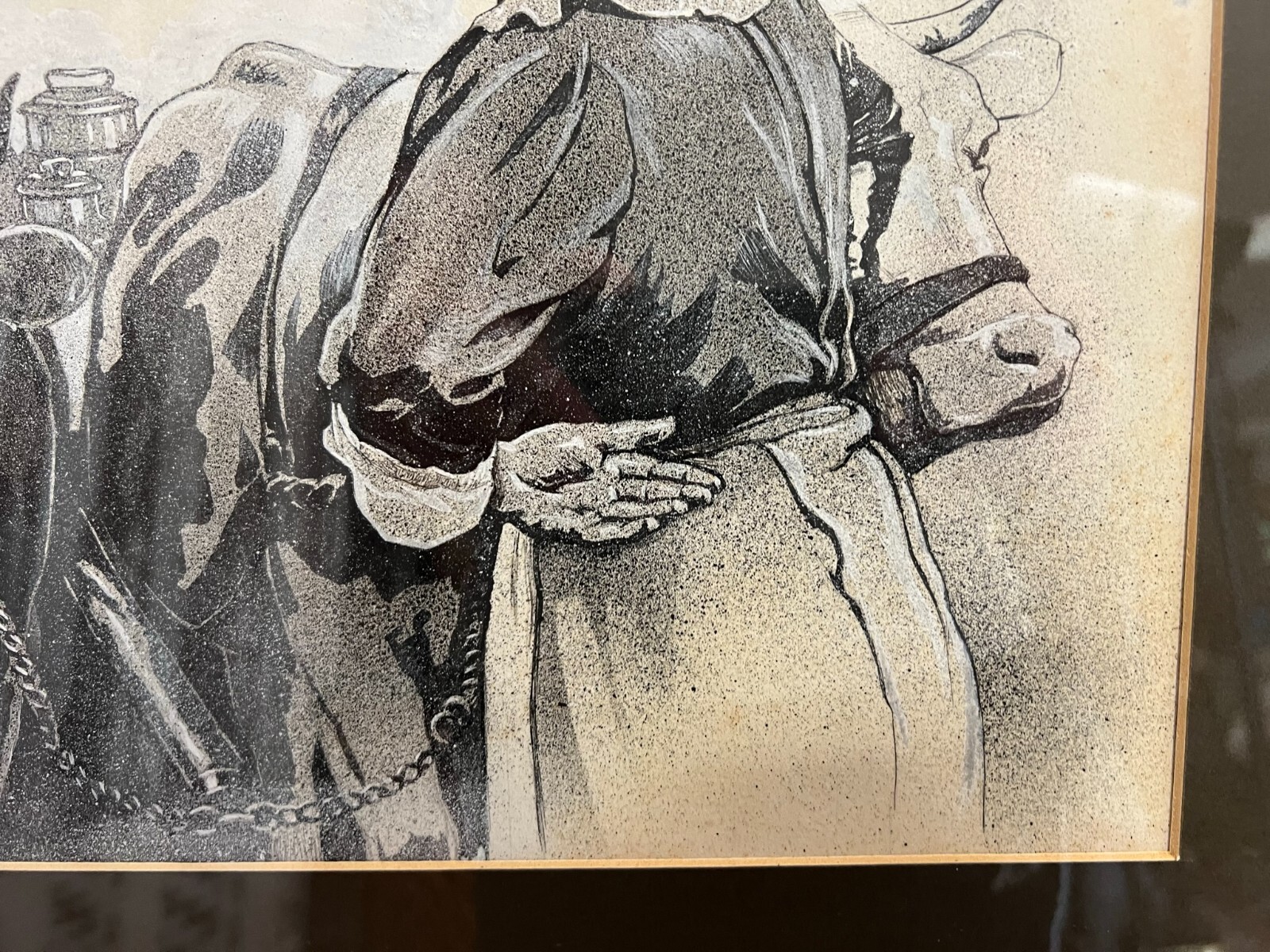 GRISAILLE AUF PAPIER PERSONEN BAUERN IN GESPRÄCH ALFRED HAUSHOFER (1872-1943) – Bild 6