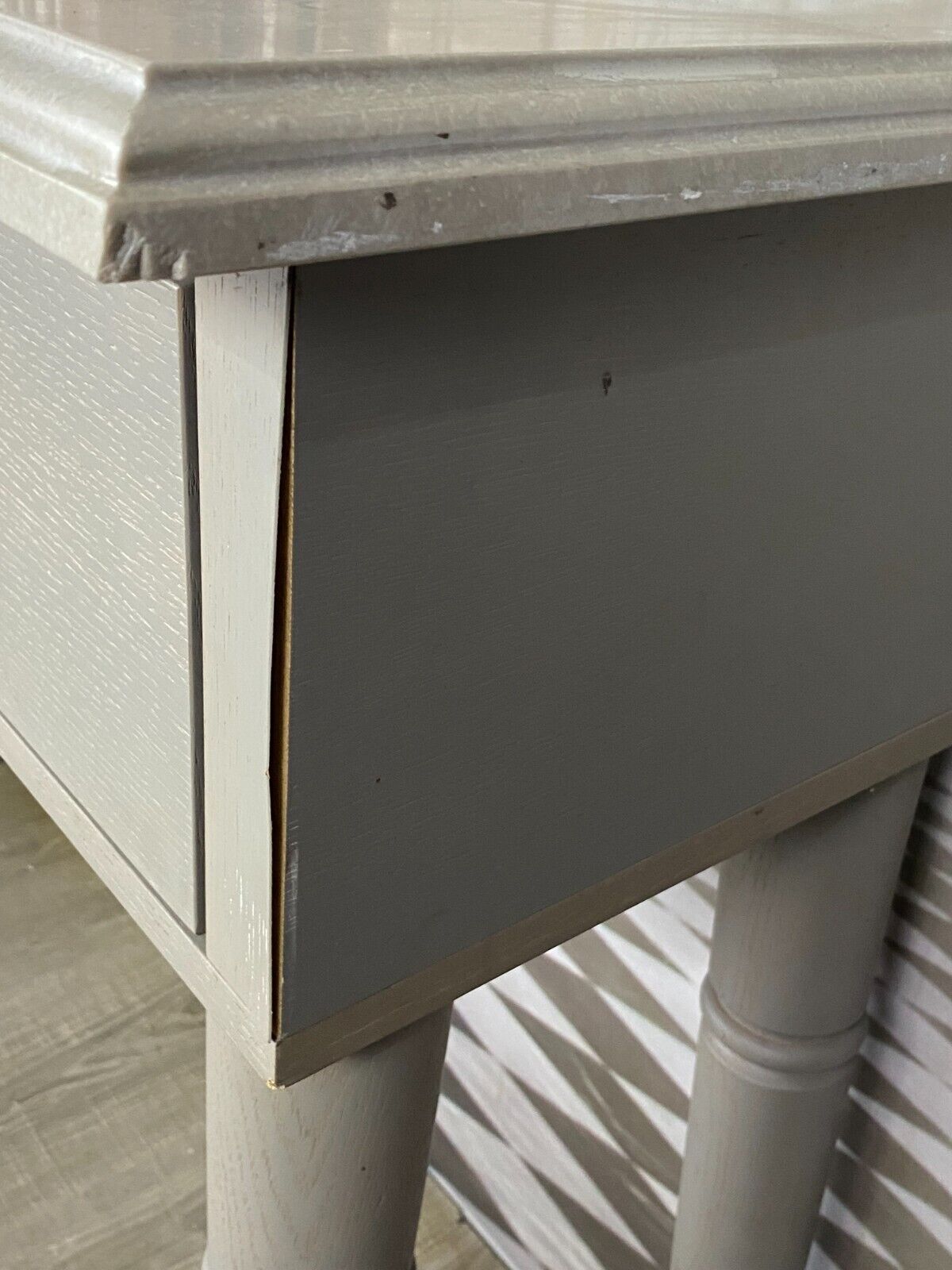 MODERNE WANDKONSOLE HOLZ MASSIV MIT SPECKSTEINPLATTE NATURSTEIN – Bild 7