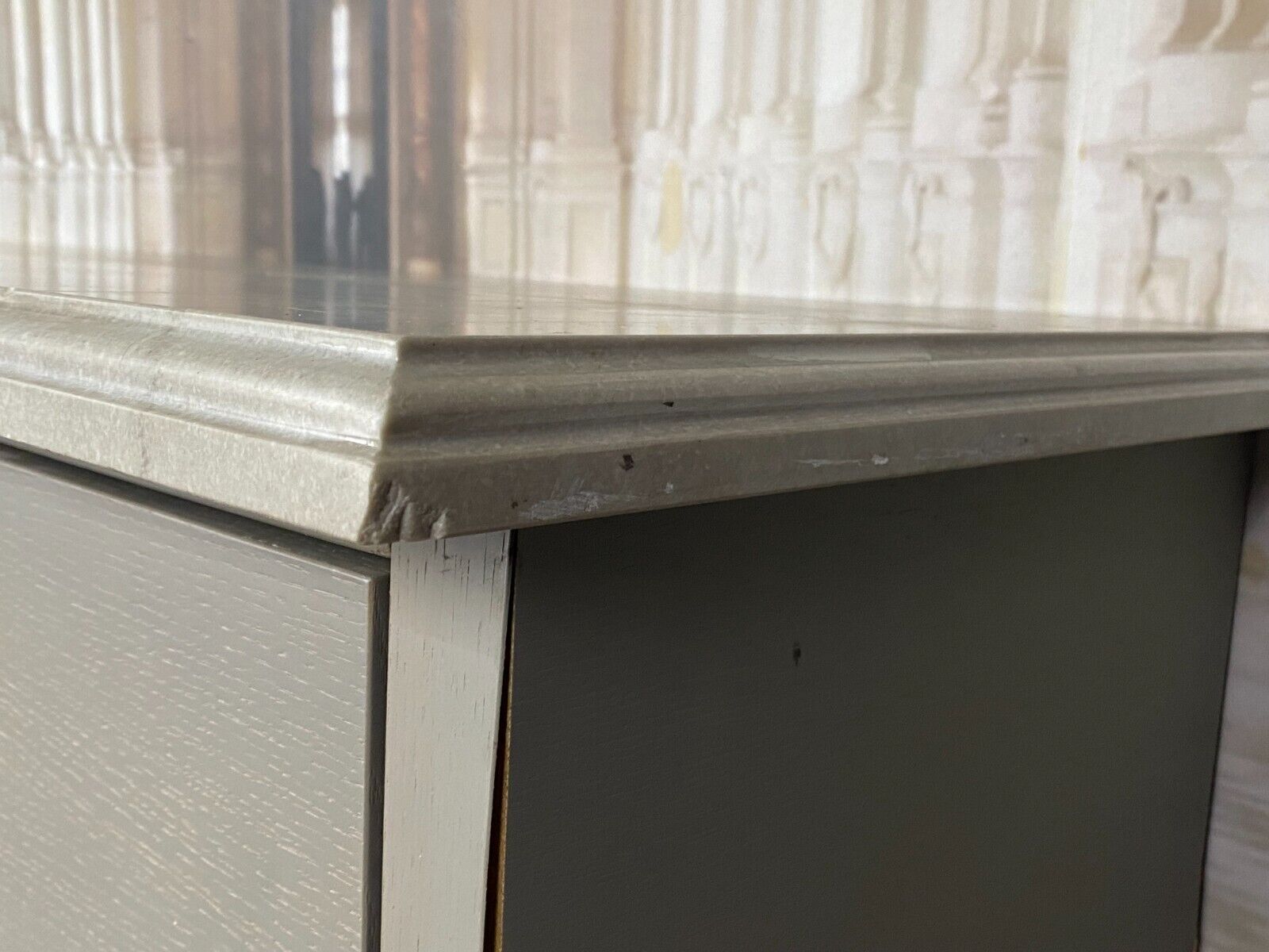 MODERNE WANDKONSOLE HOLZ MASSIV MIT SPECKSTEINPLATTE NATURSTEIN – Bild 9