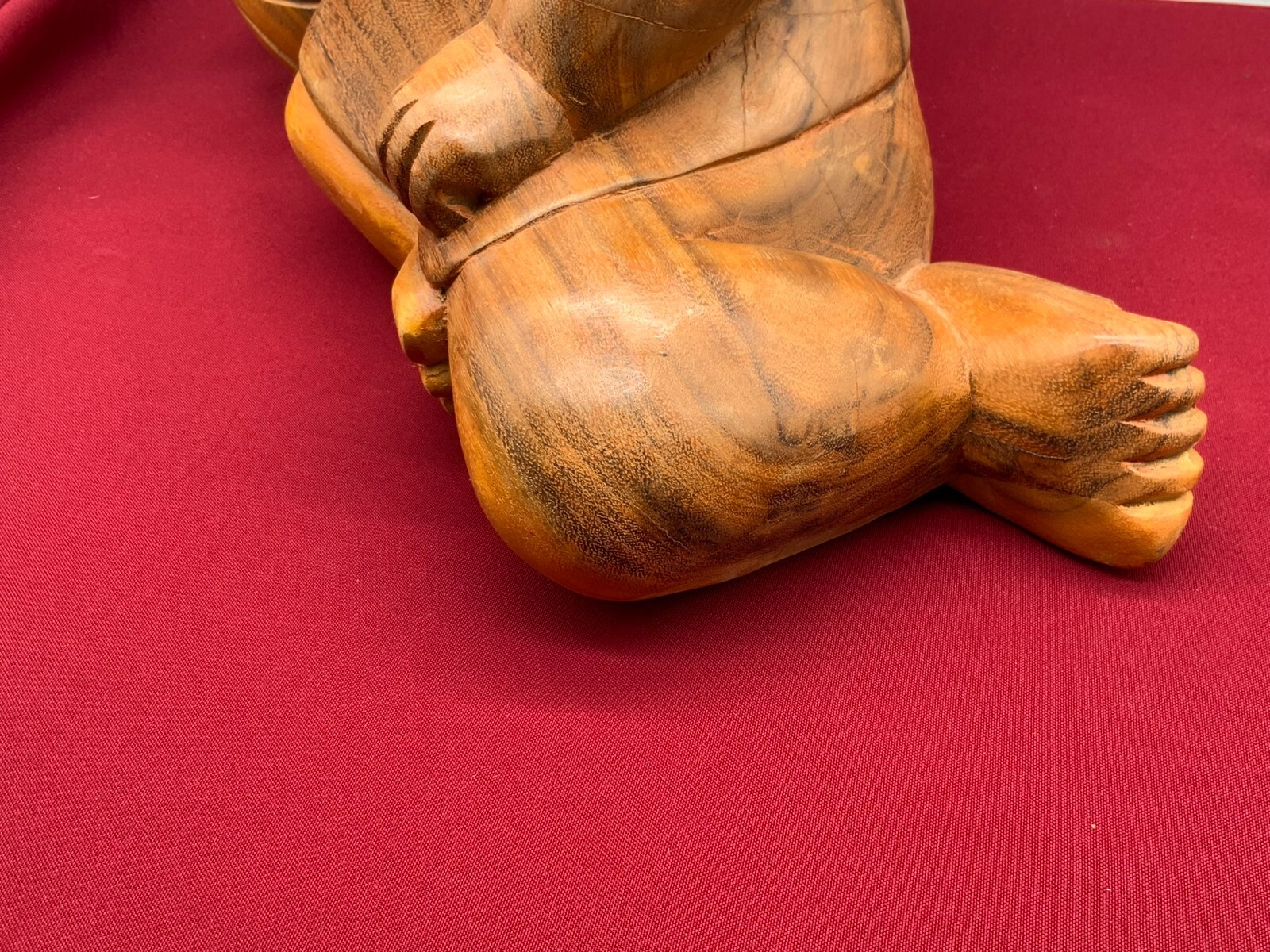 SEHR GROSSE CHINA SKULPTUR JUNGE MIT BALL HOLZ MASSIV HANDGESCHNITZT – Bild 11