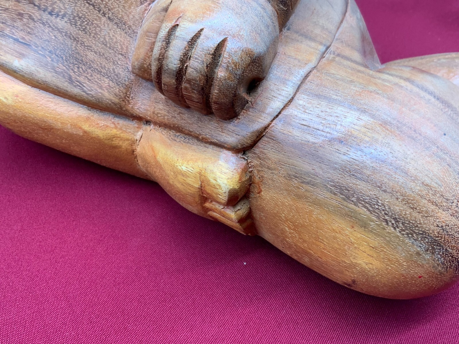 SEHR GROSSE CHINA SKULPTUR JUNGE MIT BALL HOLZ MASSIV HANDGESCHNITZT – Bild 14