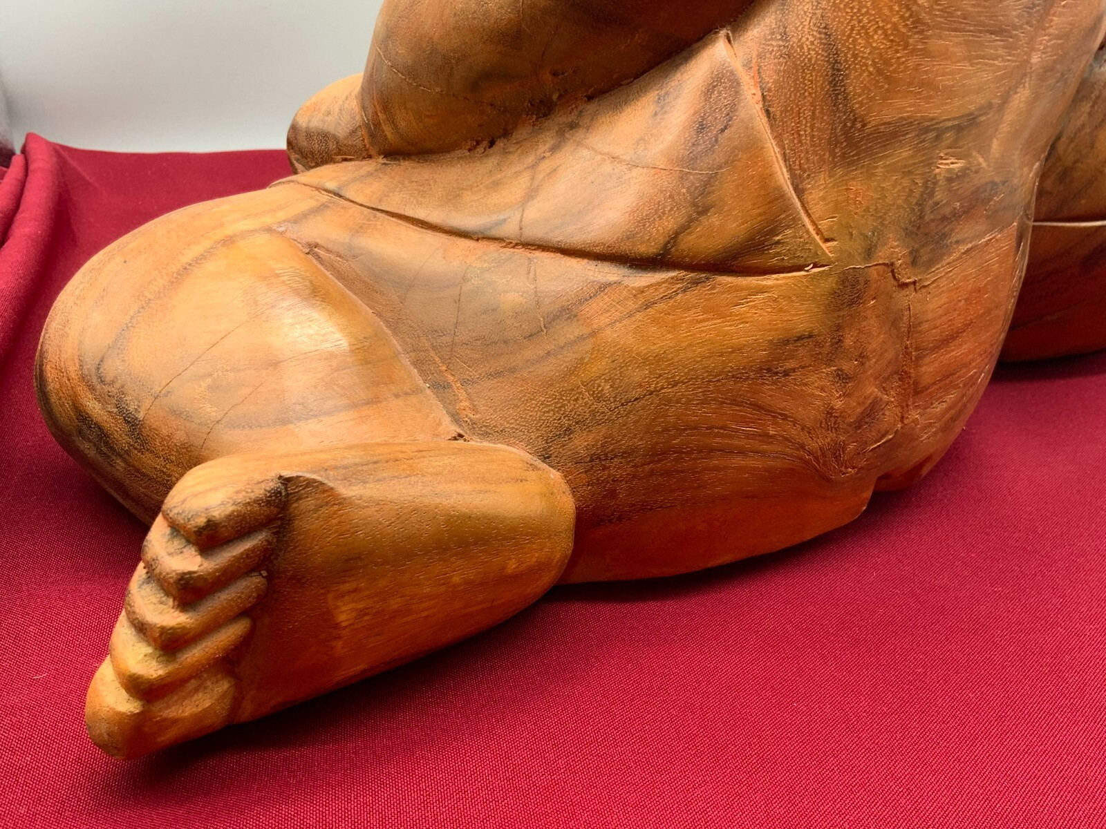 SEHR GROSSE CHINA SKULPTUR JUNGE MIT BALL HOLZ MASSIV HANDGESCHNITZT – Bild 17