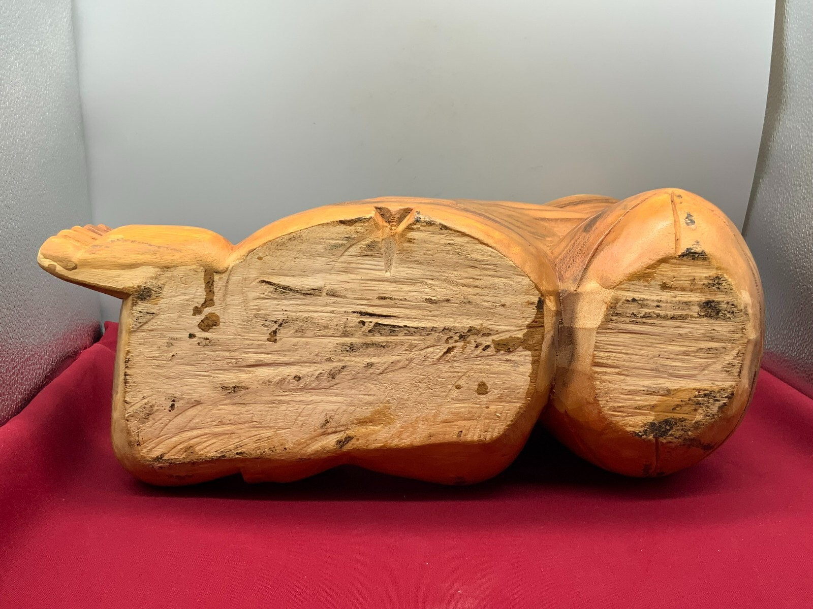 SEHR GROSSE CHINA SKULPTUR JUNGE MIT BALL HOLZ MASSIV HANDGESCHNITZT – Bild 20