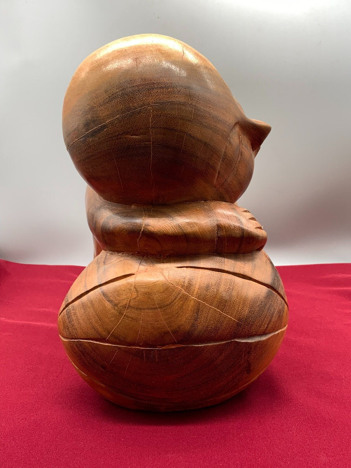 SEHR GROSSE CHINA SKULPTUR JUNGE MIT BALL HOLZ MASSIV HANDGESCHNITZT – Bild 3