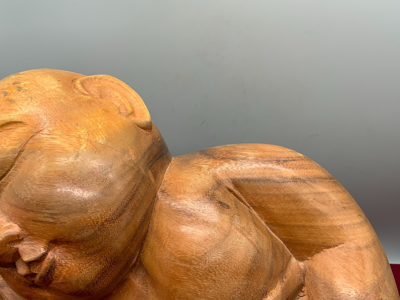 SEHR GROSSE CHINA SKULPTUR JUNGE MIT BALL HOLZ MASSIV HANDGESCHNITZT – Bild 9