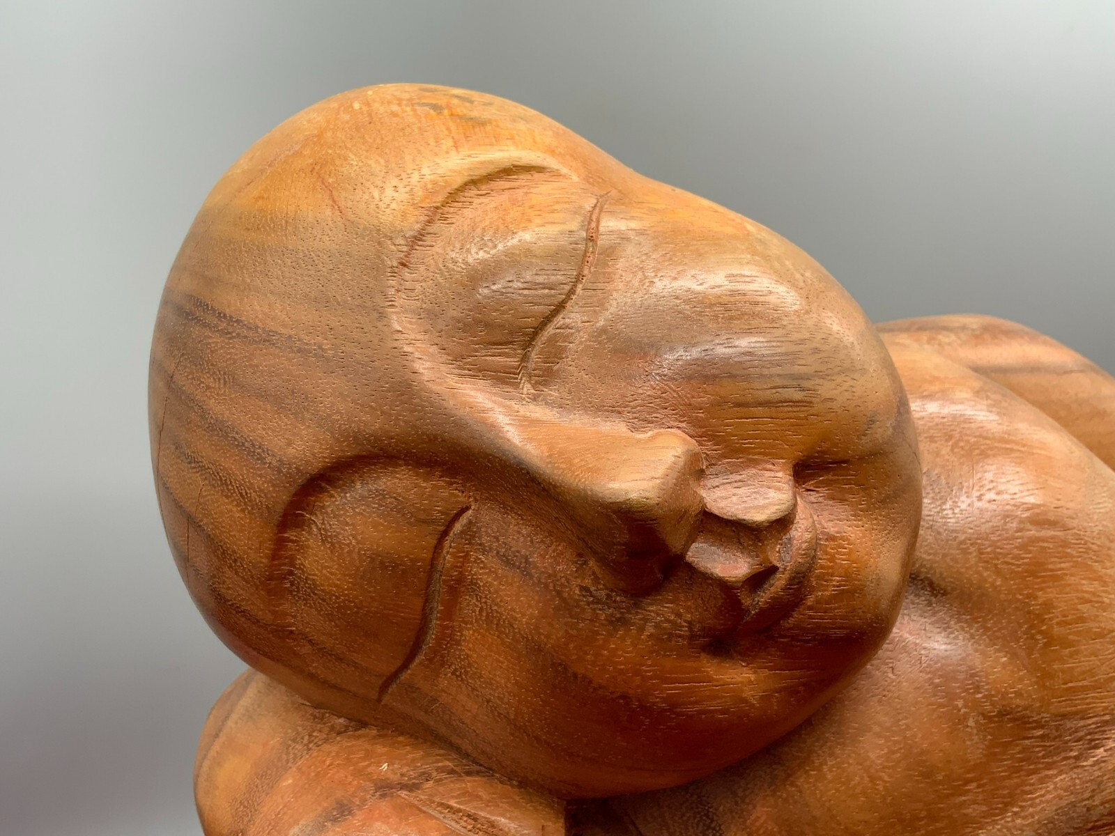 SEHR GROSSE CHINA SKULPTUR JUNGE MIT BALL HOLZ MASSIV HANDGESCHNITZT – Bild 10