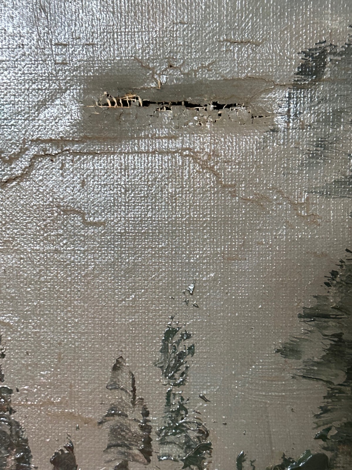 ÖL GEMÄLDE LANDSCHAFT WALDANSICHT MIT WEIHER MIT RAHMEN 81x60cm – Bild 11