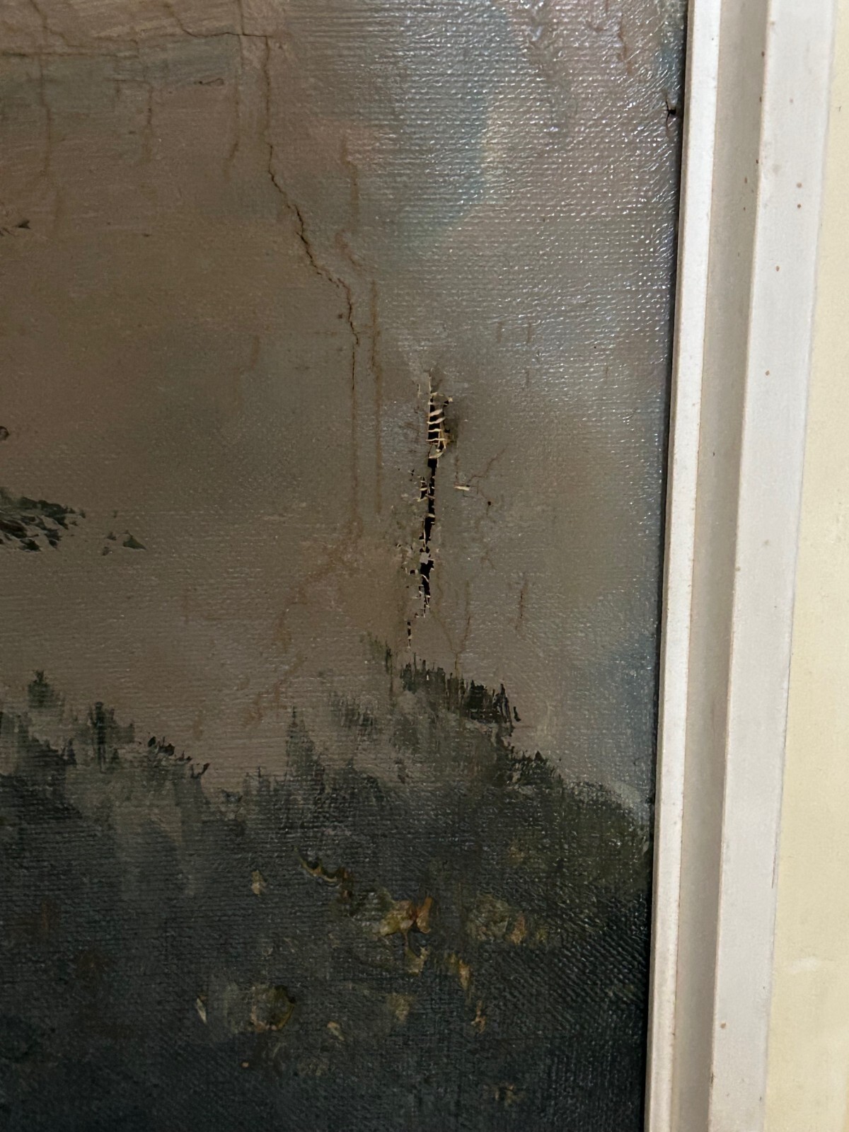 ÖL GEMÄLDE LANDSCHAFT WALDANSICHT MIT WEIHER MIT RAHMEN 81x60cm – Bild 12
