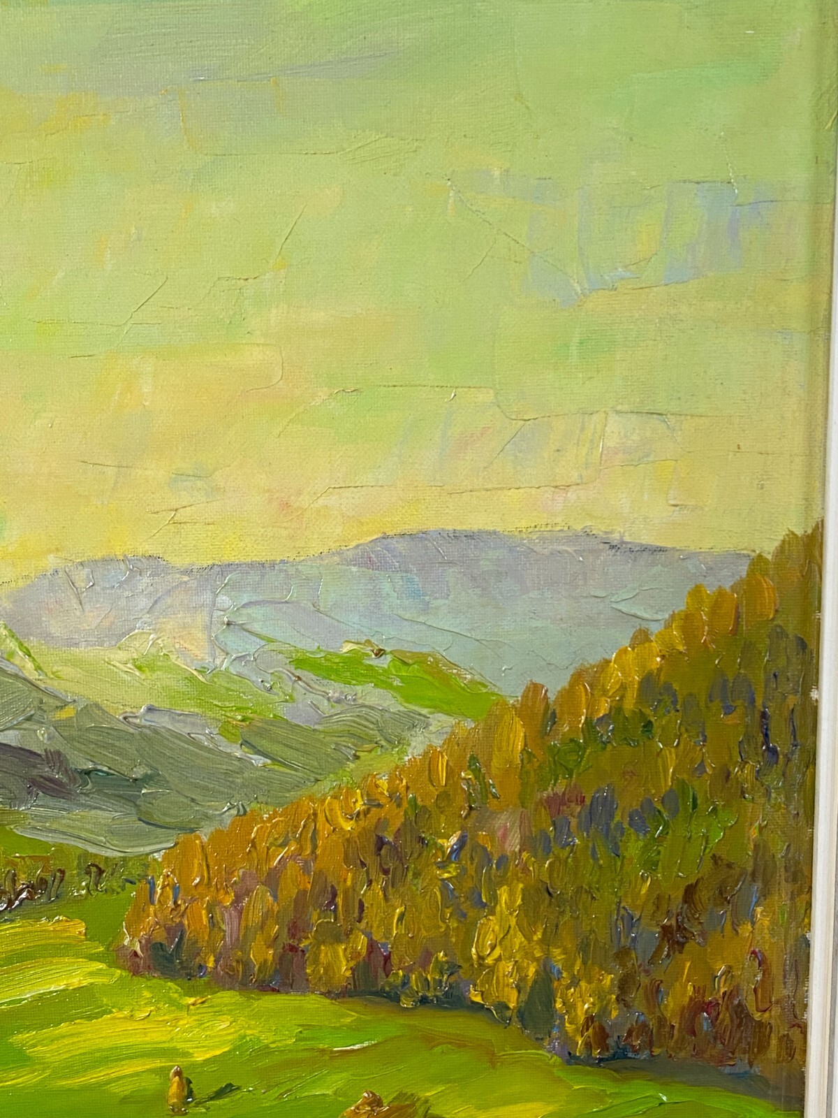 Ölgemälde auf Leinwand sehr gut gerahmt BERG LANDSCHAFT signiert J. SCHINDLER – Bild 9
