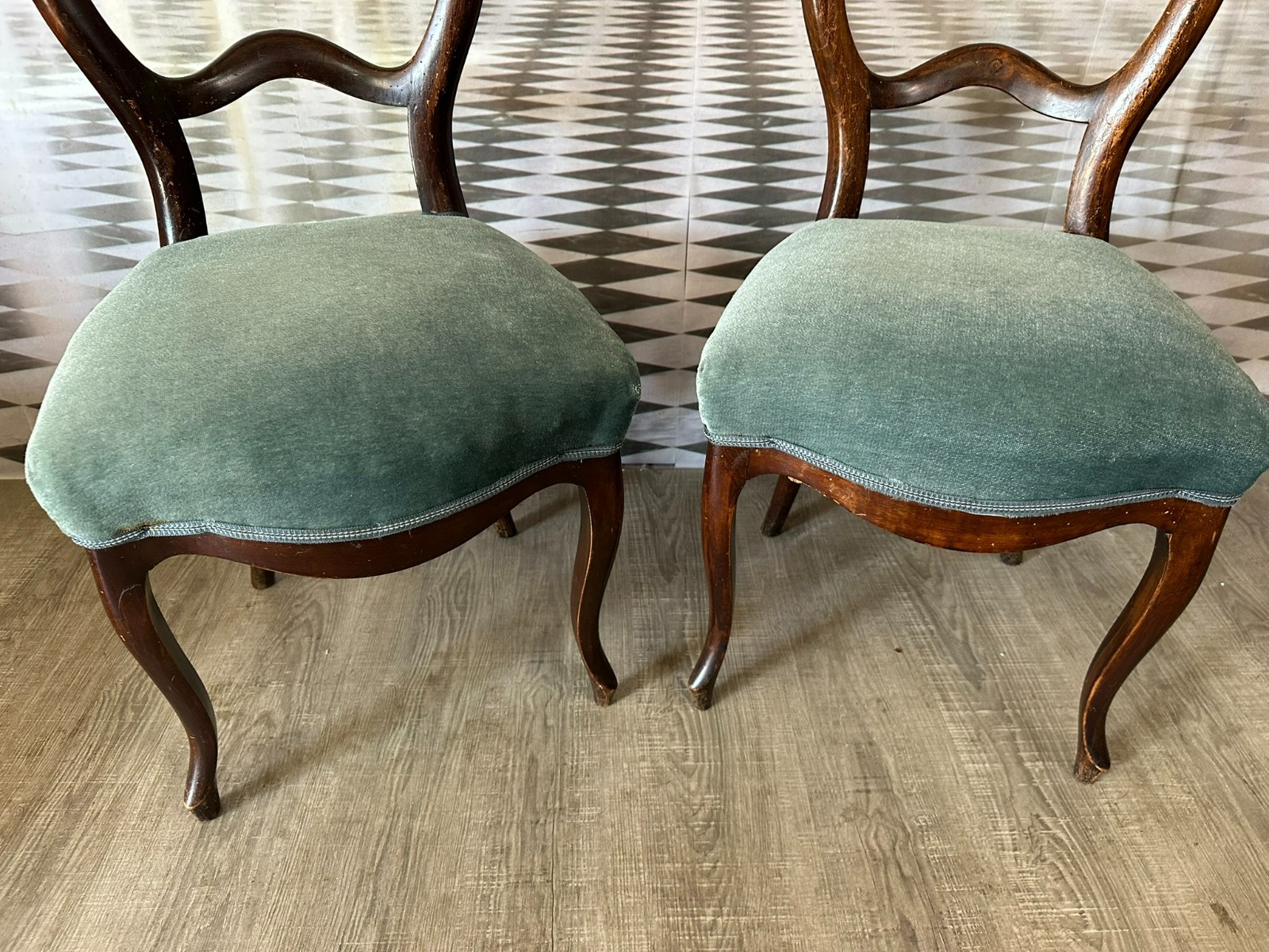 SET 2x ANTIKER  STUHL UM 1900 SET ANTIKE STÜHLE GRÜNDERZEIT – Bild 9