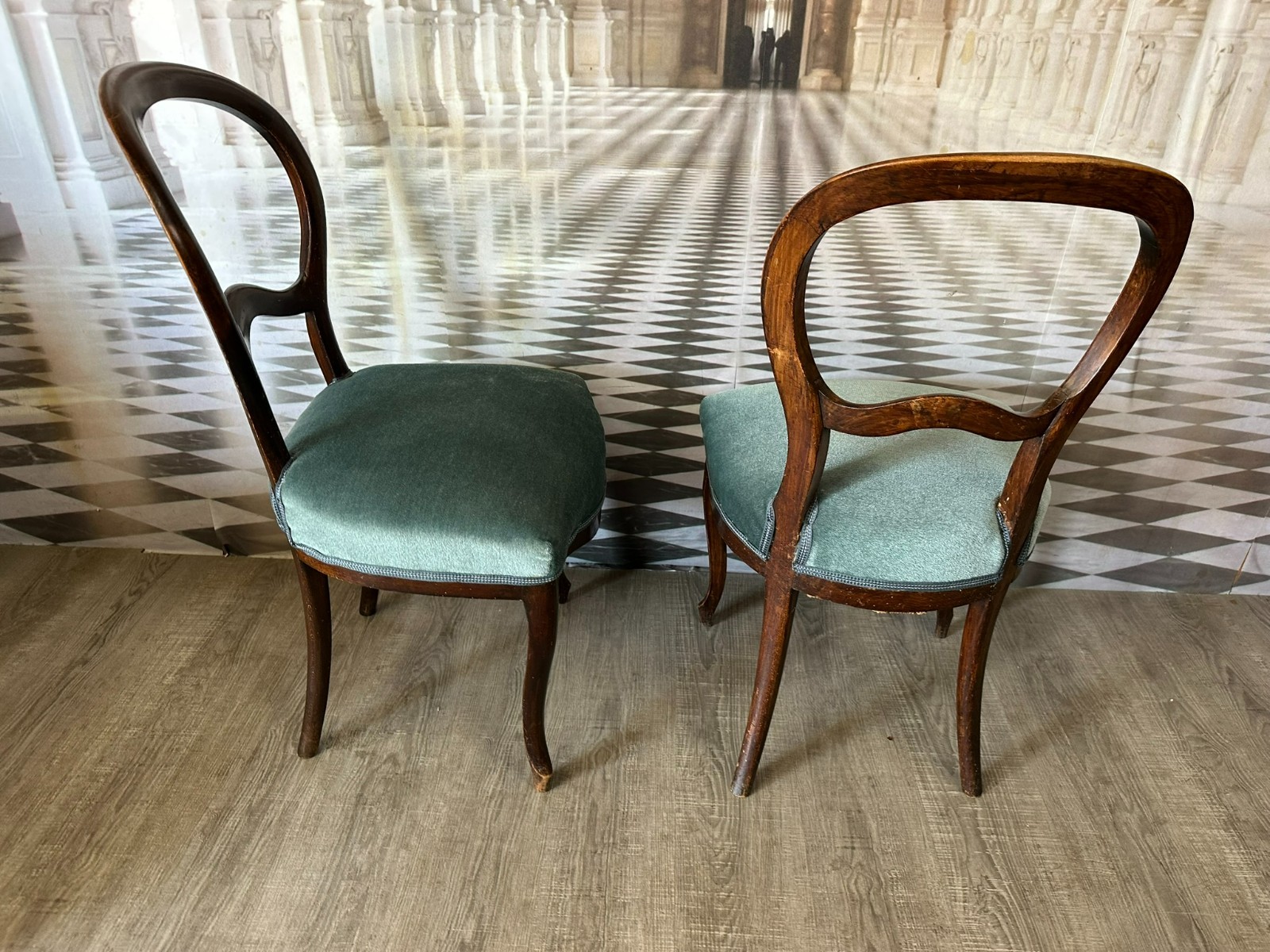 SET 2x ANTIKER  STUHL UM 1900 SET ANTIKE STÜHLE GRÜNDERZEIT – Bild 10