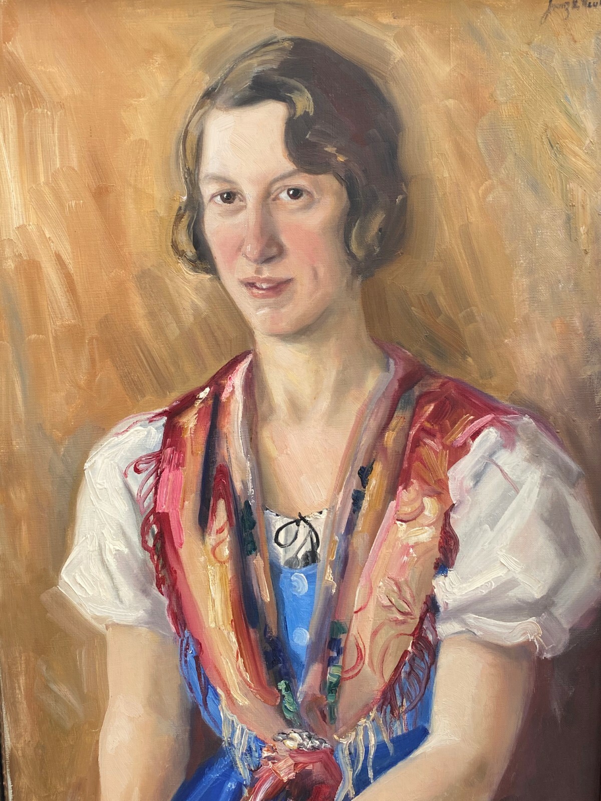 ÖLGEMÄLDE FRAU PORTRAIT EINER DAME Franz NEUHUBER (1909-1999) GEMÄLDE GERAHMT – Bild 3