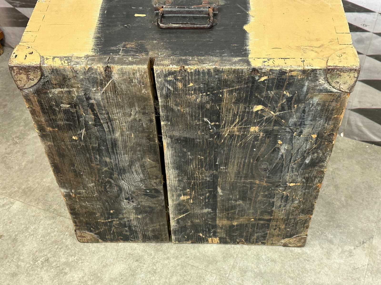 ANTIKE PACKKISTE KISTE AUS HOLZ MASSIV METALL SCHLIESSER – Bild 12