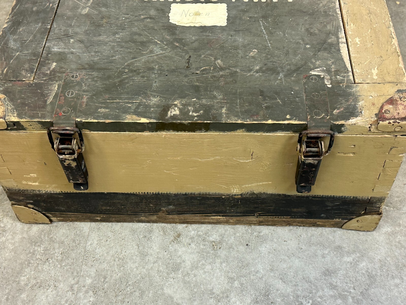 ANTIKE PACKKISTE KISTE AUS HOLZ MASSIV METALL SCHLIESSER – Bild 10