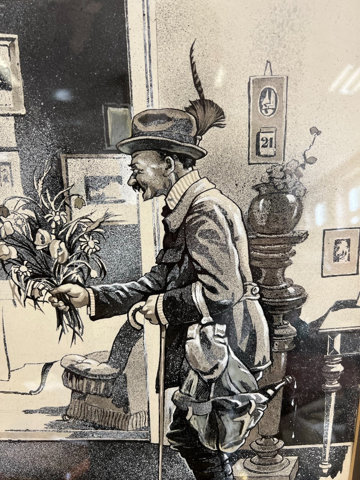 GRISAILLE AUF PAPIER PERSONEN IN GESPRÄCH ALFRED HAUSHOFER (1872-1943) – Bild 3