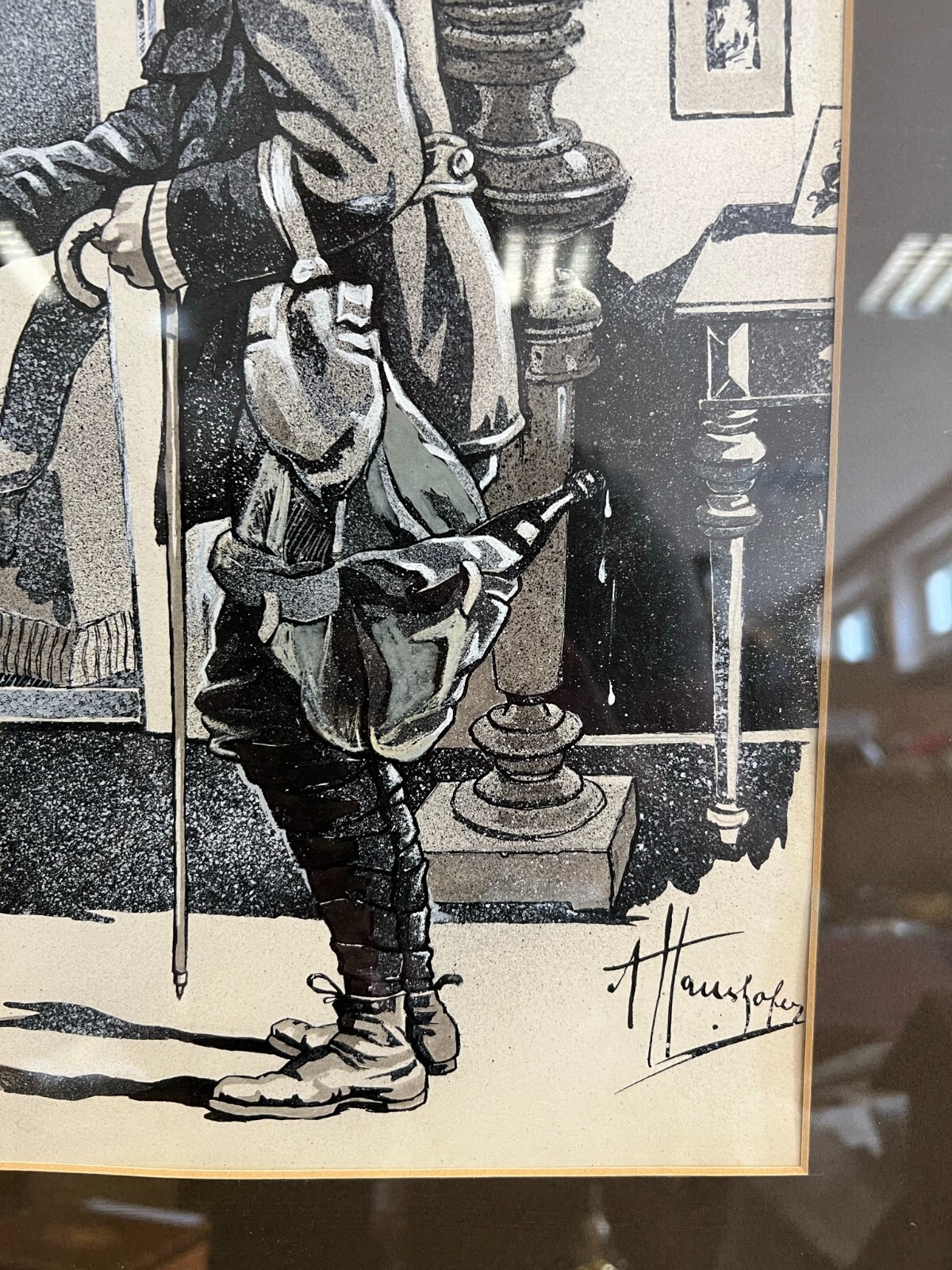 GRISAILLE AUF PAPIER PERSONEN IN GESPRÄCH ALFRED HAUSHOFER (1872-1943) – Bild 10