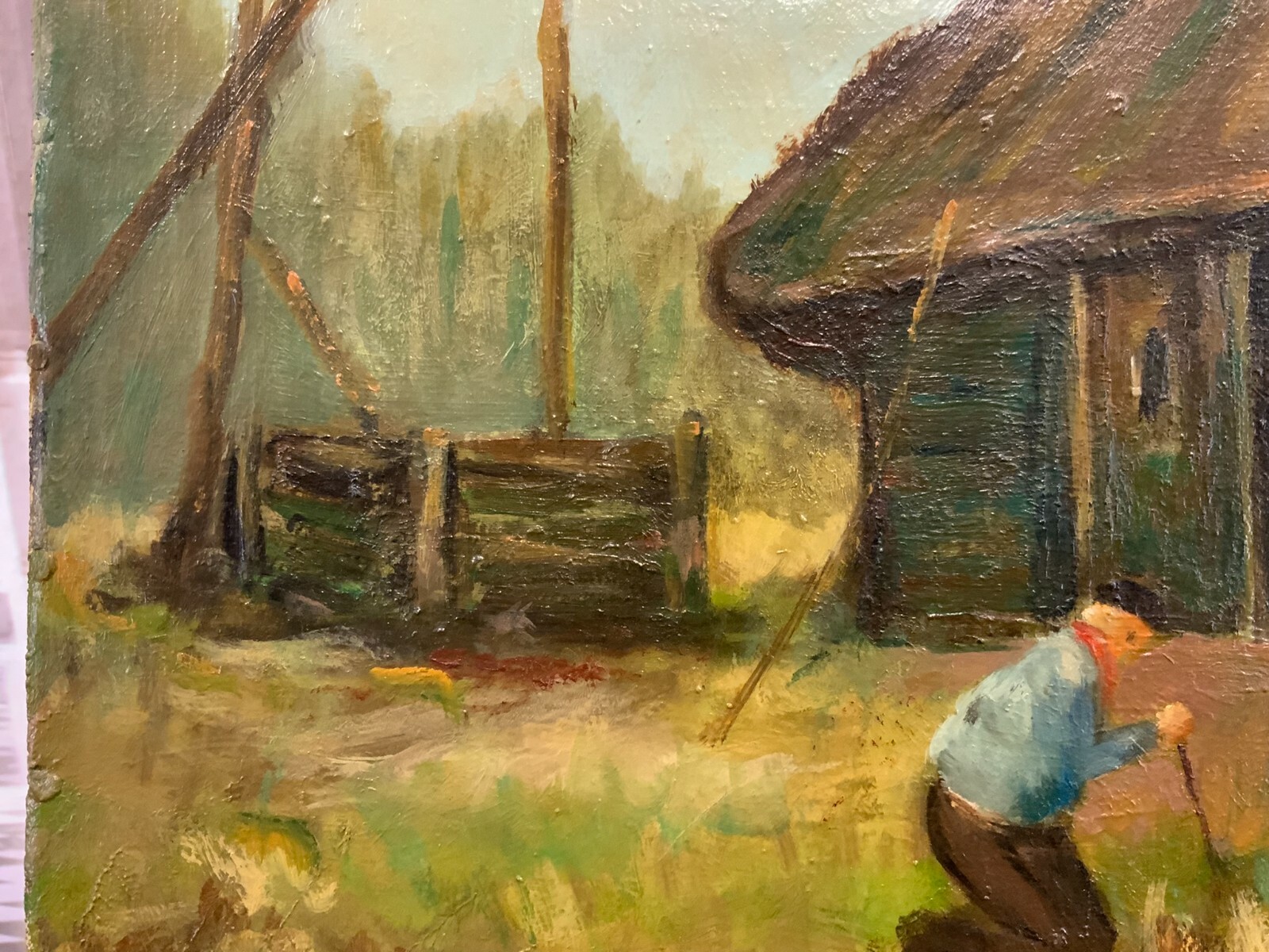 ÖLGEMÄLDE BAUERN VOR GEHÖF GEMÄLDE ÖL AUF LEINWAND VON CORNELIUS KRONHOUT – Bild 10