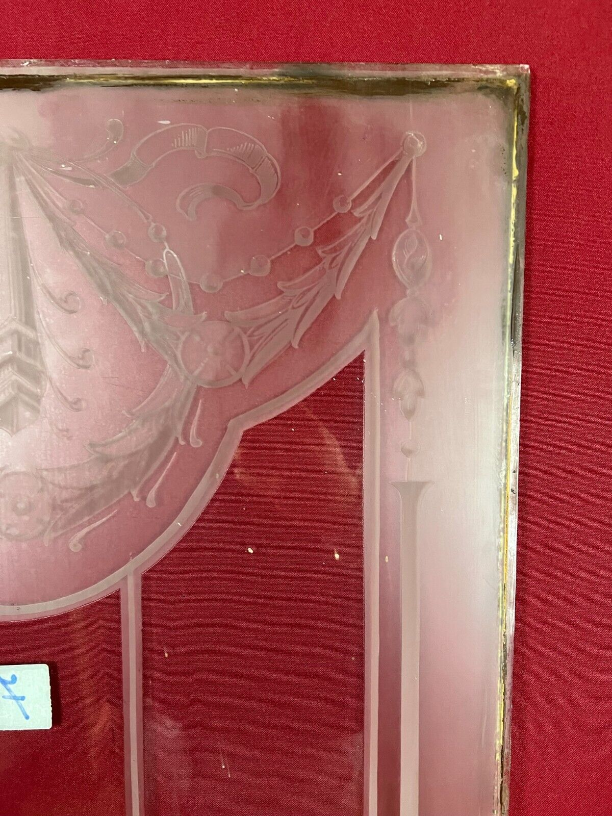 ANTIKE GLASSCHEIBE JUGENDSTIL ORIGINAL UM 1900 GARDINEN 49,9x168,5cm – Bild 11