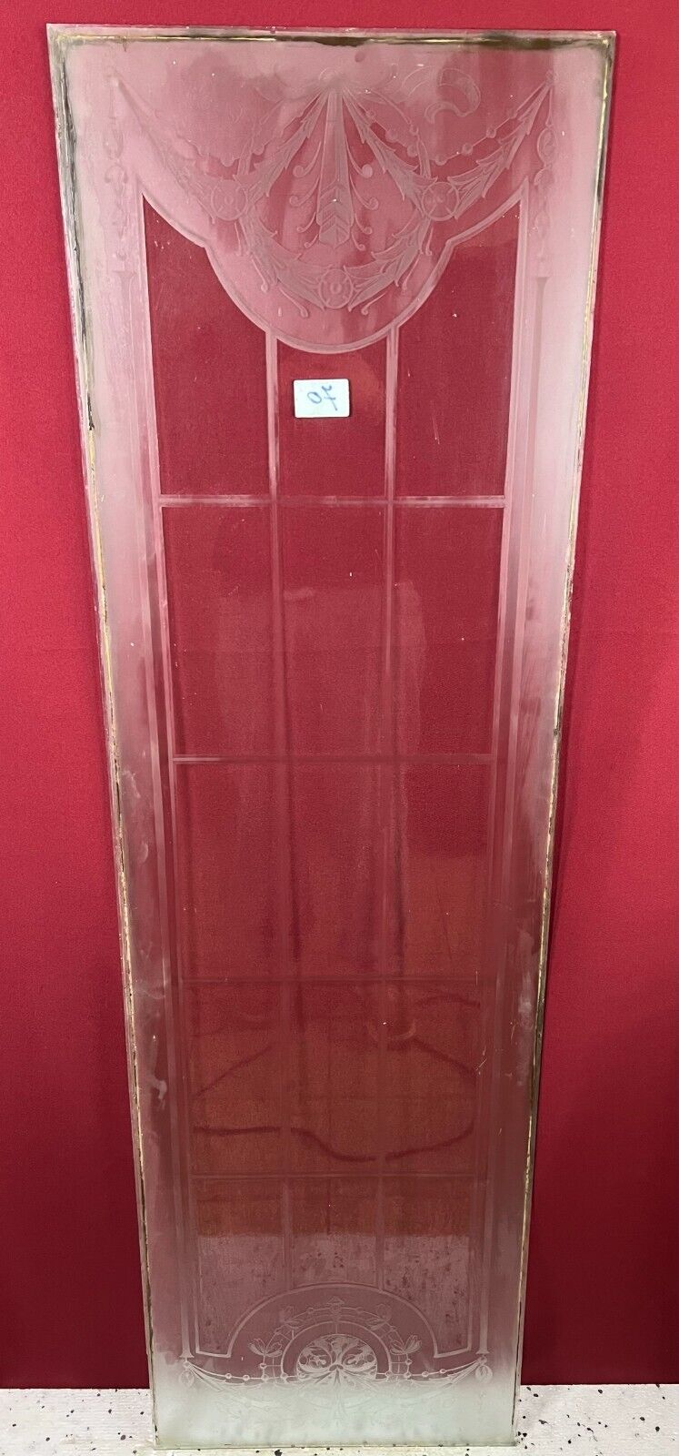 ANTIKE GLASSCHEIBE JUGENDSTIL ORIGINAL UM 1900 GARDINEN 49,9x168,5cm – Bild 3