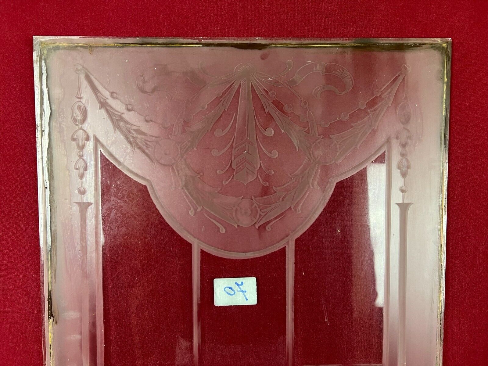 ANTIKE GLASSCHEIBE JUGENDSTIL ORIGINAL UM 1900 GARDINEN 49,9x168,5cm – Bild 4