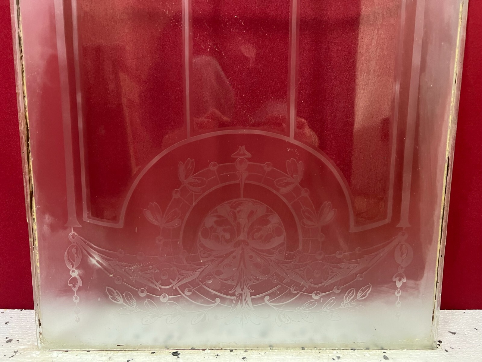 ANTIKE GLASSCHEIBE JUGENDSTIL ORIGINAL UM 1900 GARDINEN 49,9x168,5cm – Bild 9