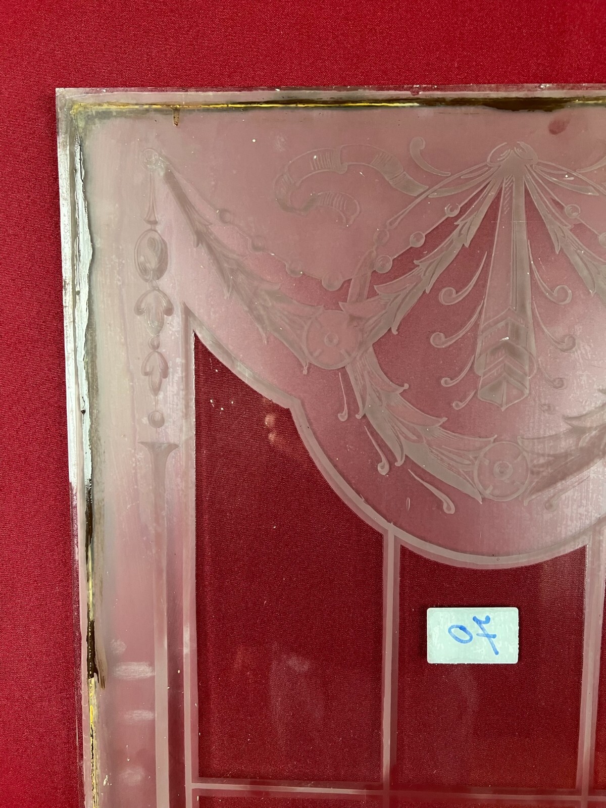 ANTIKE GLASSCHEIBE JUGENDSTIL ORIGINAL UM 1900 GARDINEN 49,9x168,5cm – Bild 10