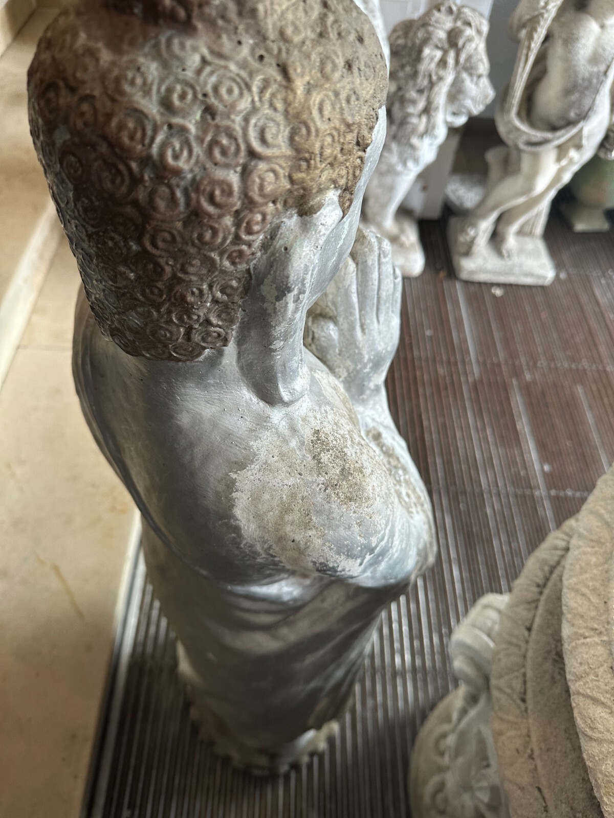 GARTEN FIGUR GROSSER BUDDHA AUS BETON HANDBEMALT ca. 80kg 114cm – Bild 11