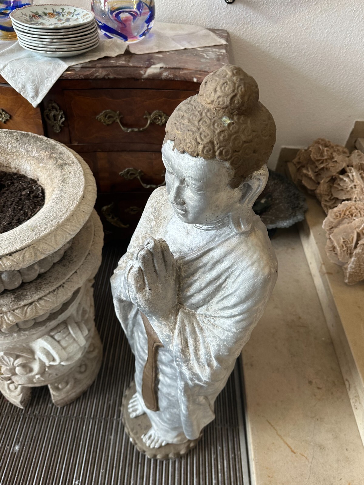 GARTEN FIGUR GROSSER BUDDHA AUS BETON HANDBEMALT ca. 80kg 114cm – Bild 6