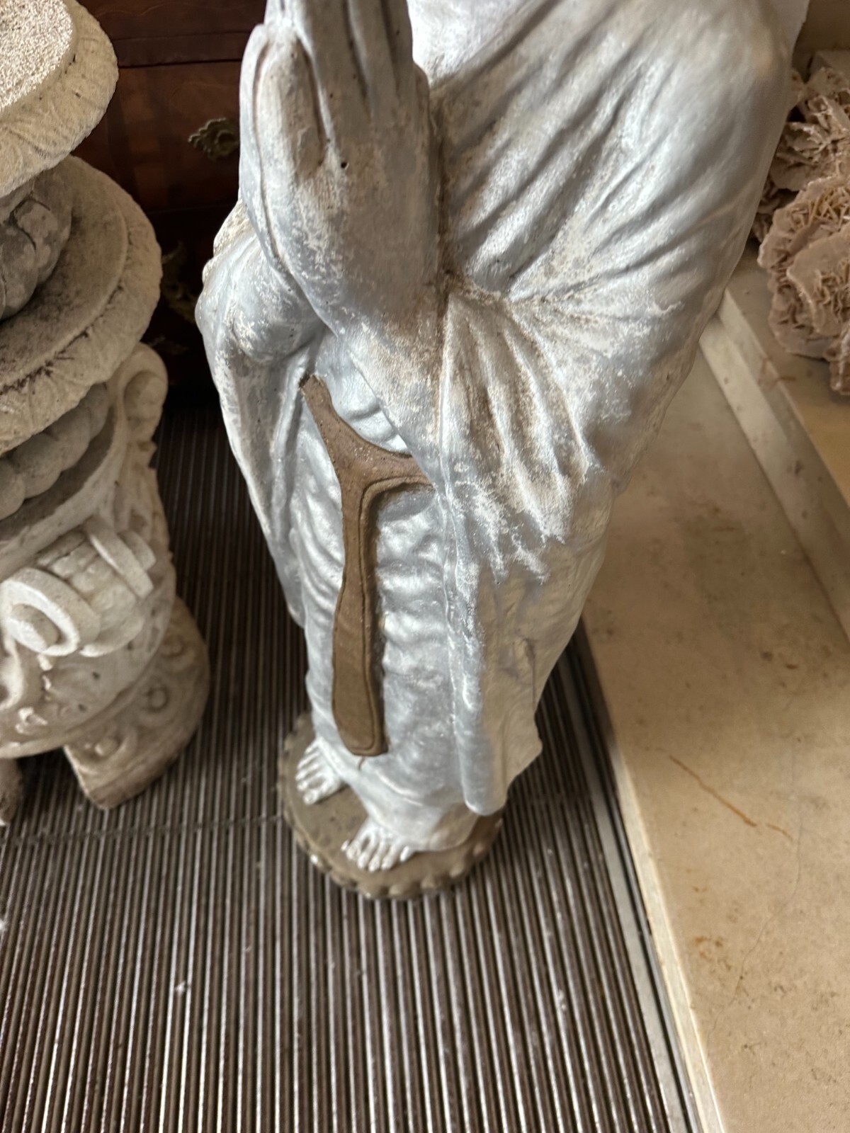 GARTEN FIGUR GROSSER BUDDHA AUS BETON HANDBEMALT ca. 80kg 114cm – Bild 7