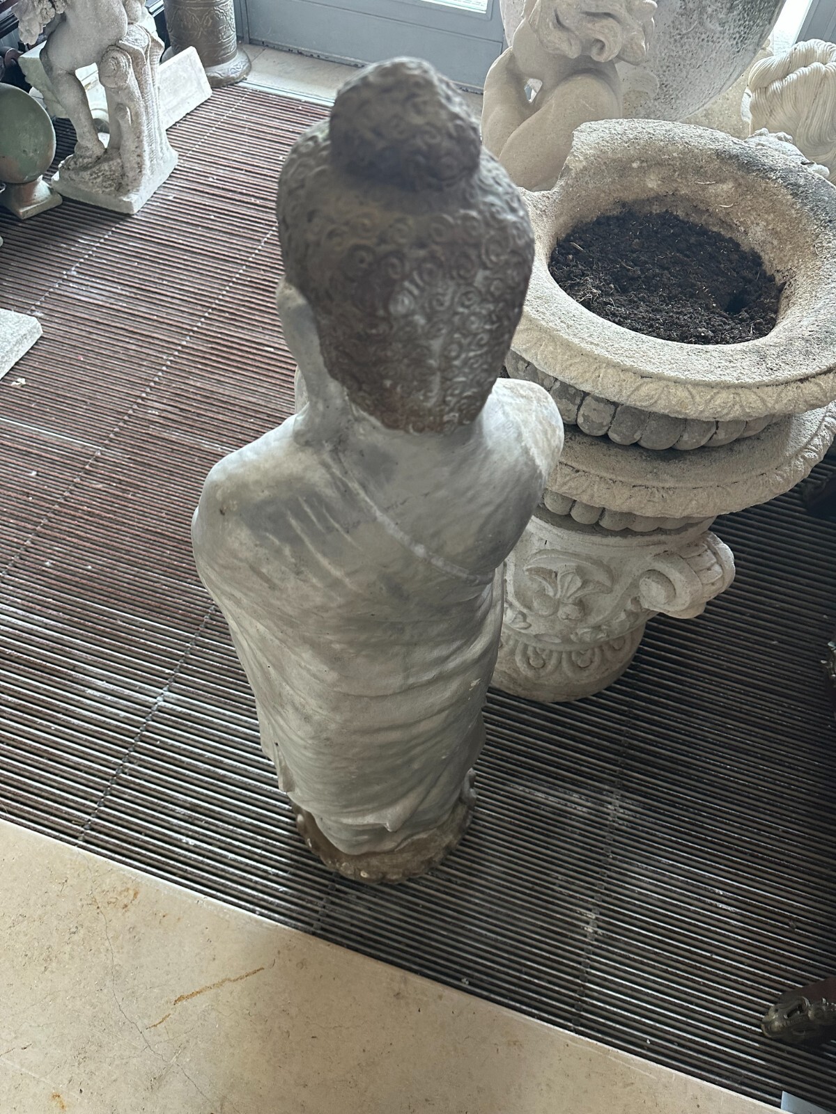 GARTEN FIGUR GROSSER BUDDHA AUS BETON HANDBEMALT ca. 80kg 114cm – Bild 9