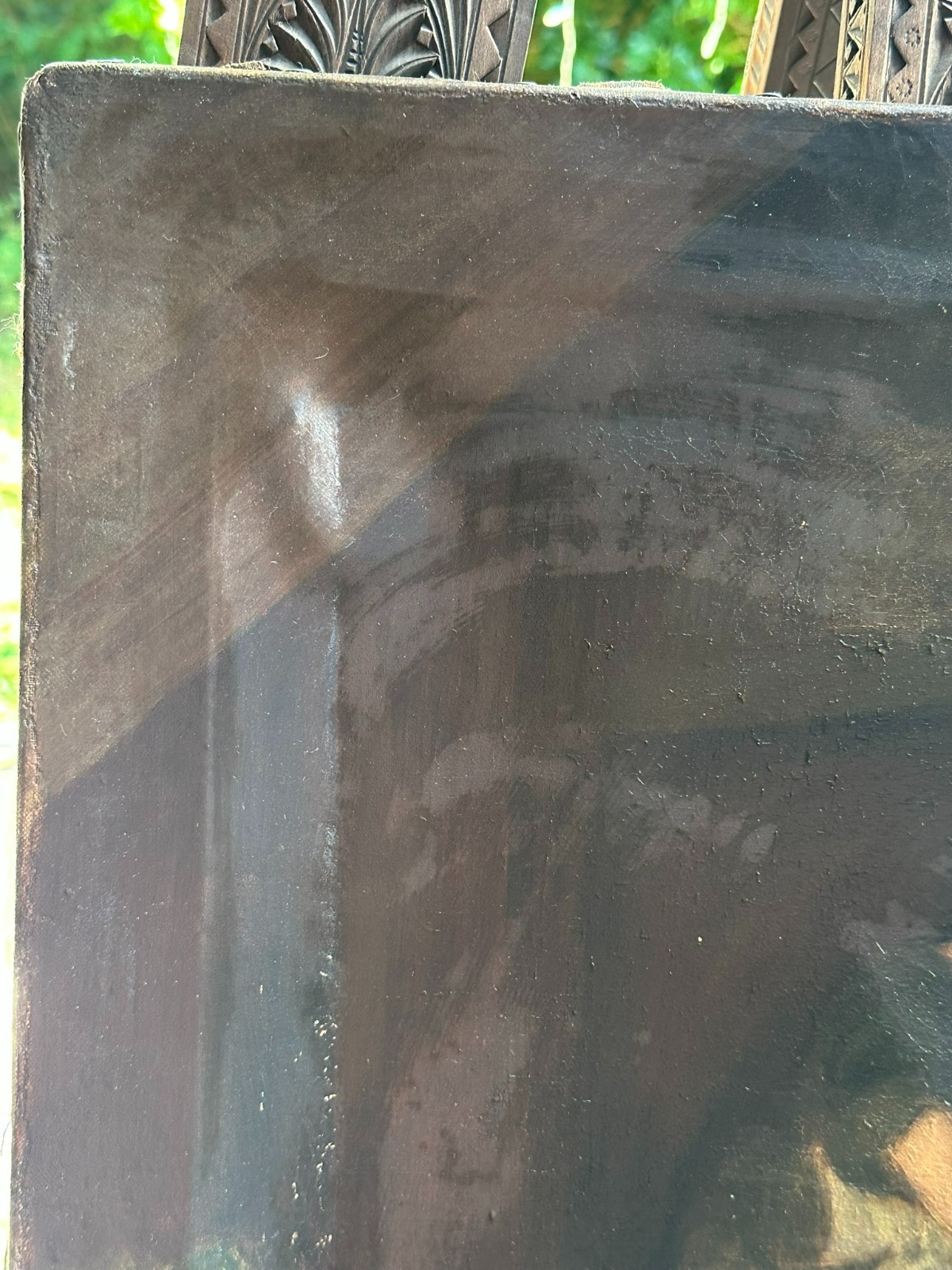 ANTIKES ÖLGEMÄLDE PUTZFRAU MIT KIND UM 1890 MONOGRAMMIERT – Bild 4