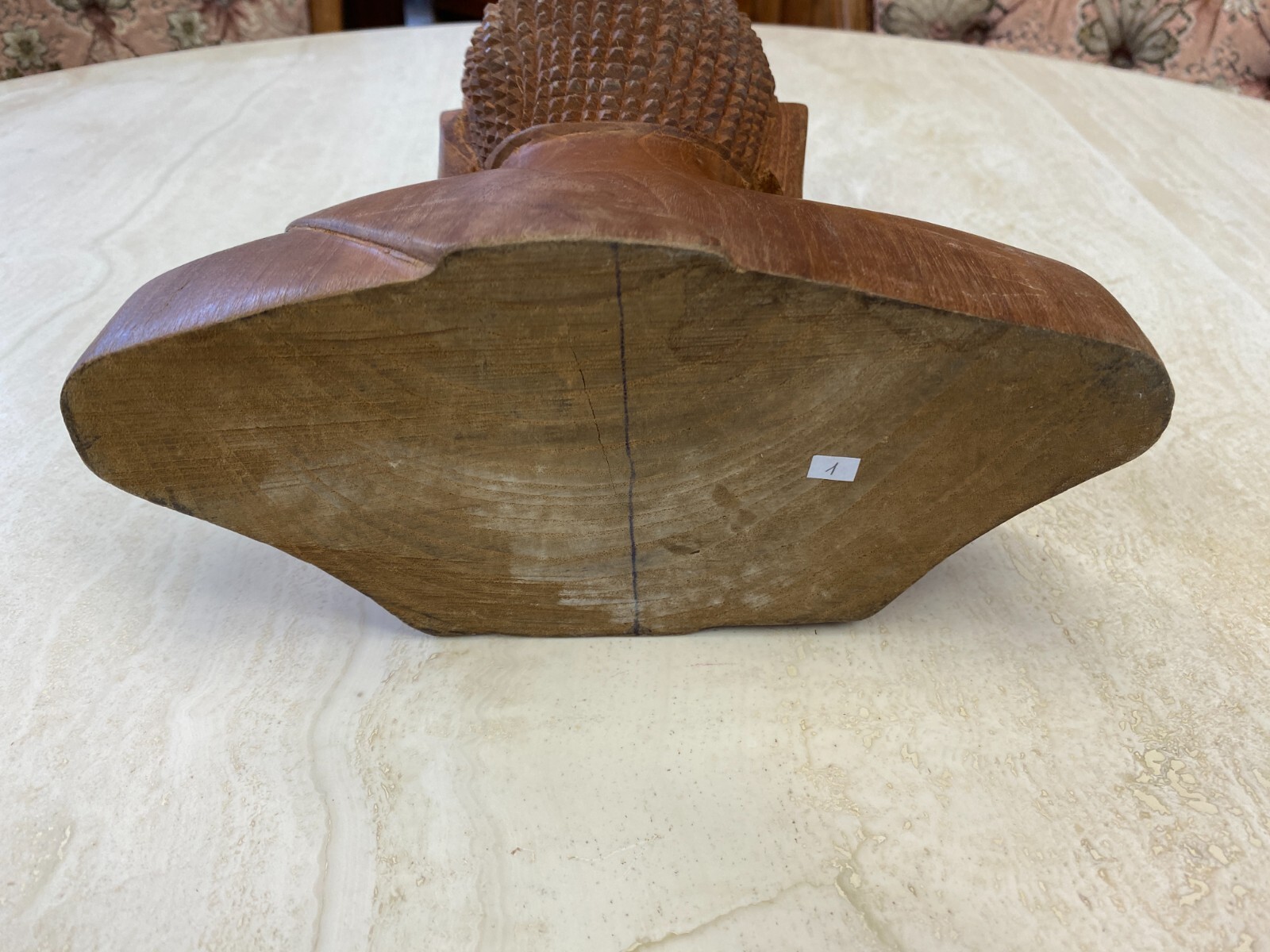 CHINA SKULPTUR AUS HOLZ BÜSTE BUDDHA 34cm HOCH – Bild 16