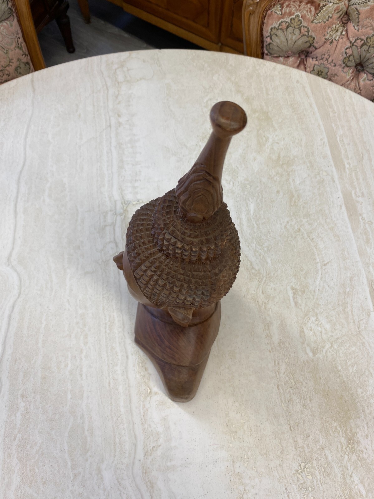 CHINA SKULPTUR AUS HOLZ BÜSTE BUDDHA 34cm HOCH – Bild 9