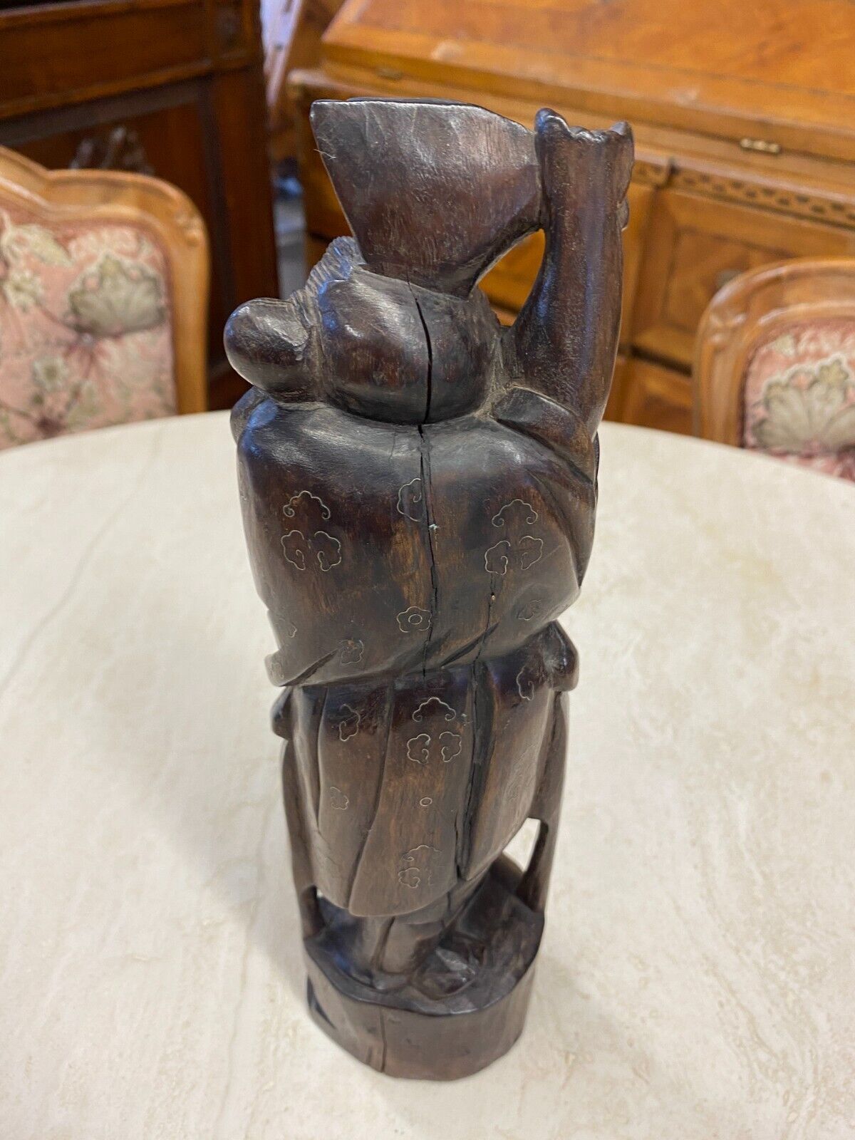 CHINA SKULPTUR AUS HOLZ GELEHRTER 28,5cm HOCH – Bild 15