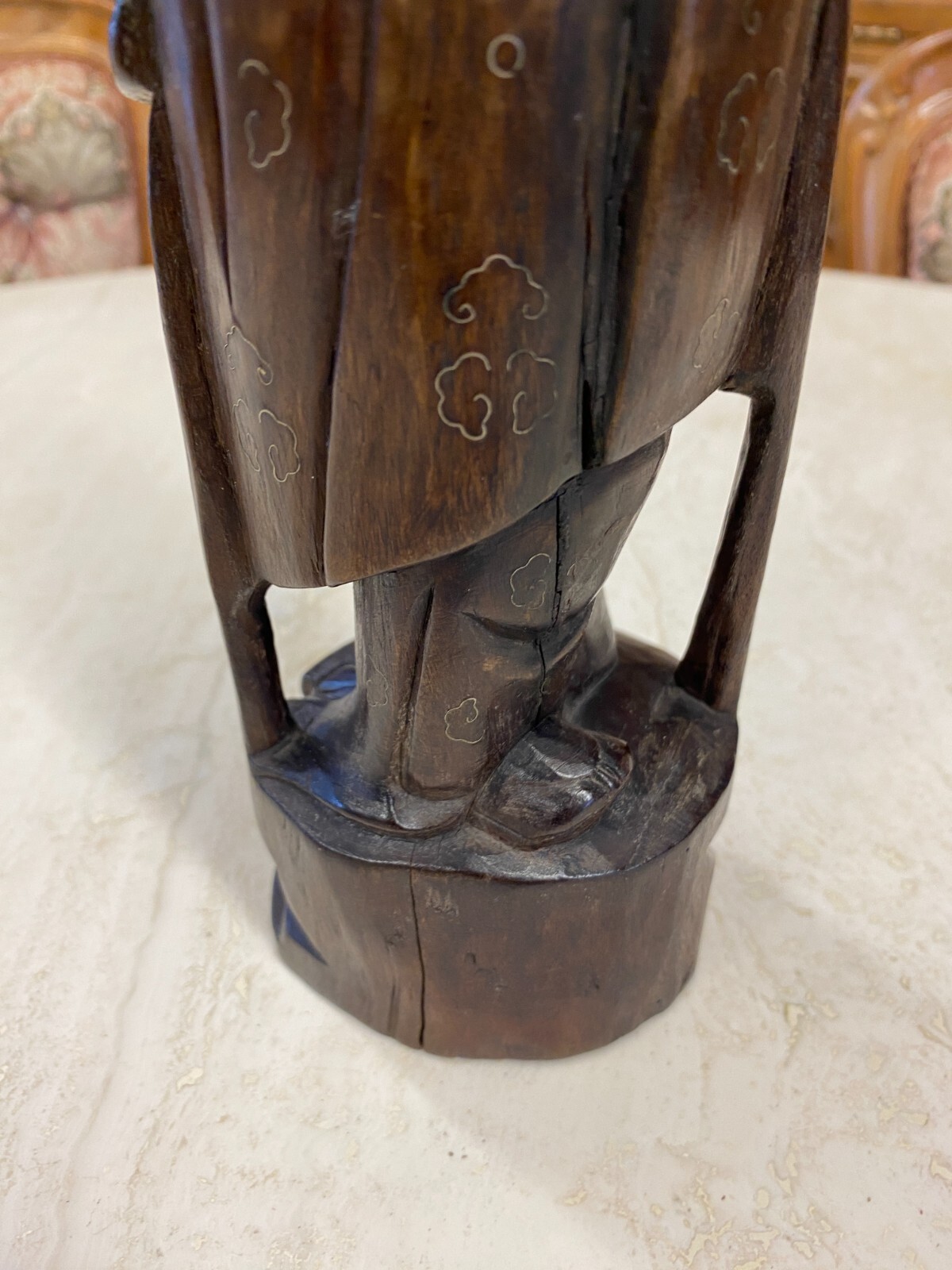 CHINA SKULPTUR AUS HOLZ GELEHRTER 28,5cm HOCH – Bild 18