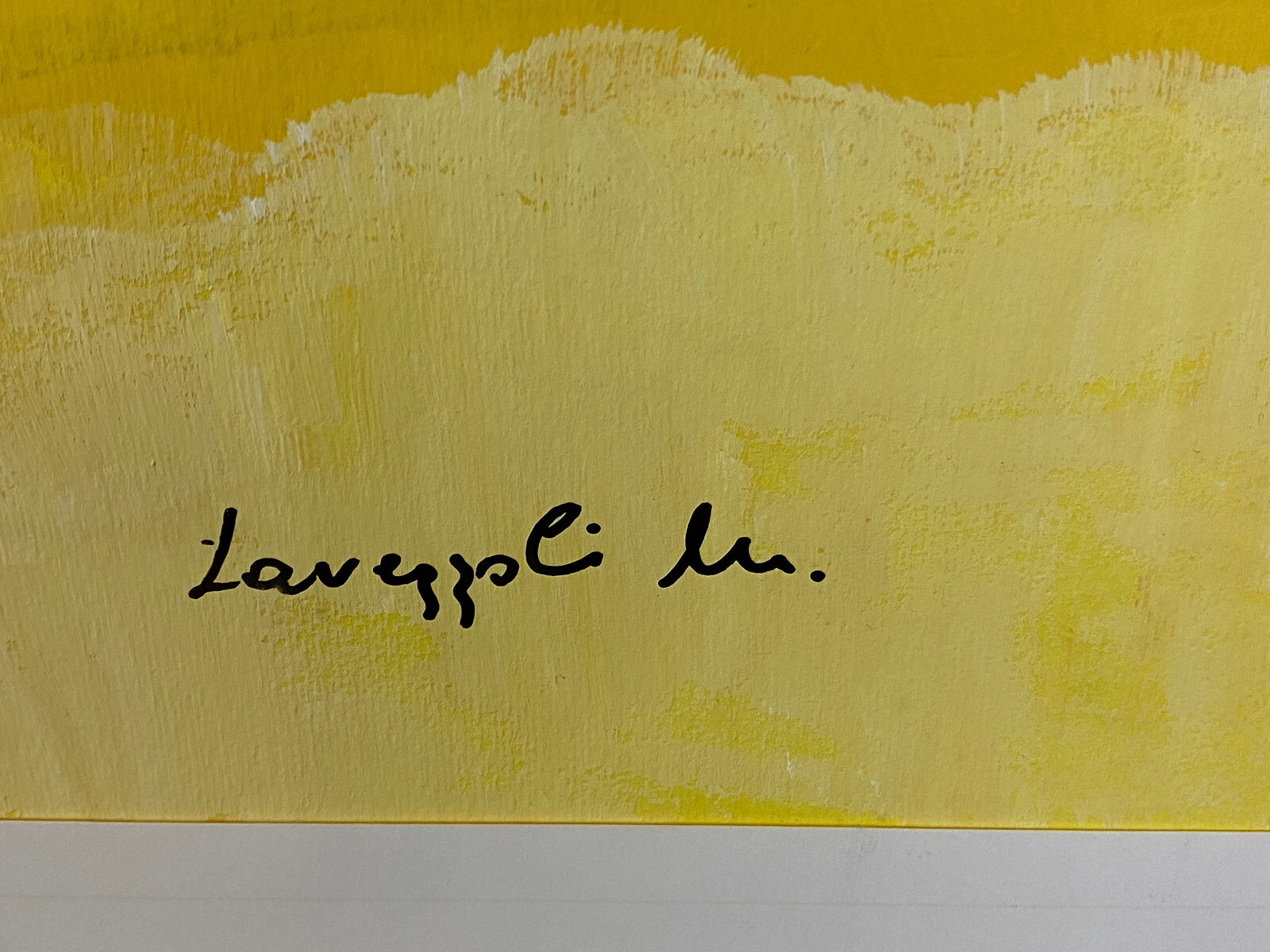 SEHR GROSSES AQUARELL MASSIV GERAHMT SOMMER LANDSCHAFT SIGNIERT M. LAVEZOLLI – Bild 5