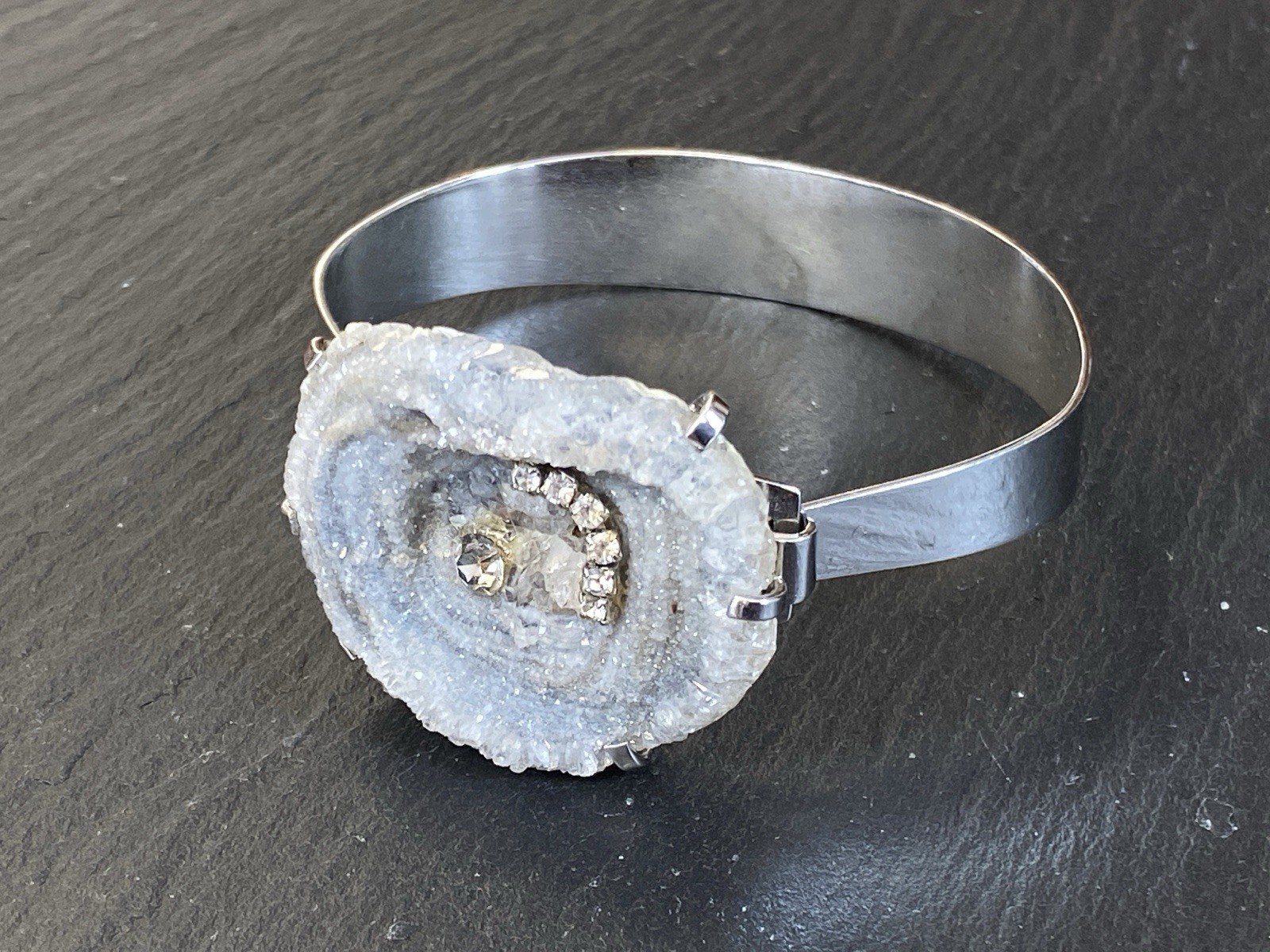 ARMREIF ARMBAND 830 SILBER ACHAT GLASSTEINE GLAS STEINE