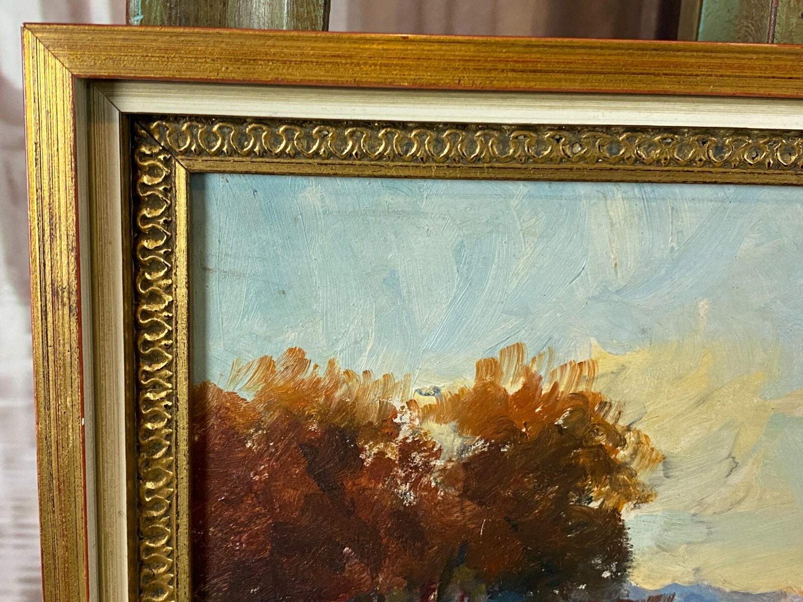 ÖLGEMÄLDE SEE LANDSCHAFT VOR GEBIRGE GEMÄLDE SIGNIERT HÖHNE GERAHMT – Bild 9
