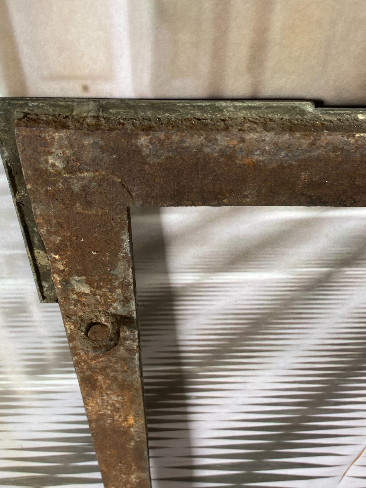 ANTIKE KAMIN ABDECKUNG FEUERSTELLE RAHMEN AUS EISEN UND KUPFER HxB 91x59cm – Bild 8