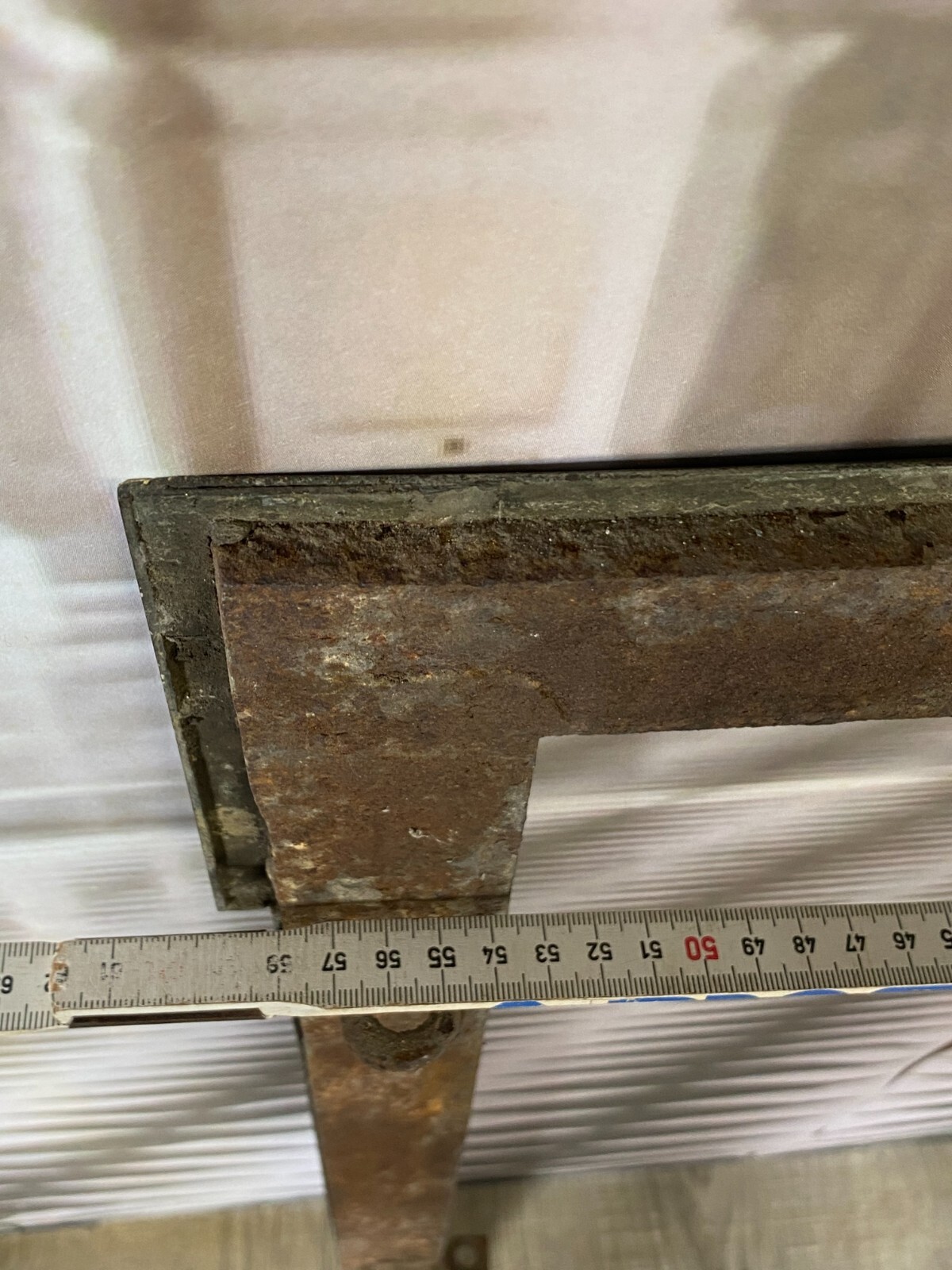 ANTIKE KAMIN ABDECKUNG FEUERSTELLE RAHMEN AUS EISEN UND KUPFER HxB 91x59cm – Bild 10