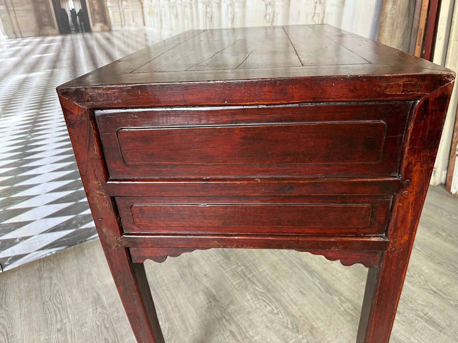 ANTIKER CHINESISCHER TISCH UM 1900 ULMENHOLZ CHINA KÜCHENTISCH ANTIK – Bild 14