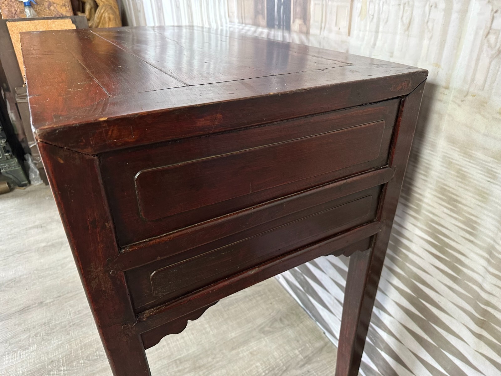 ANTIKER CHINESISCHER TISCH UM 1900 ULMENHOLZ CHINA KÜCHENTISCH ANTIK – Bild 6