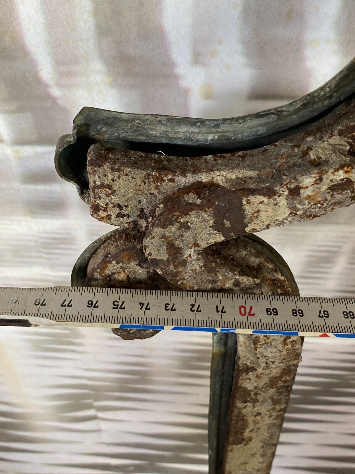 ANTIKE KAMIN ABDECKUNG FEUERSTELLE RAHMEN AUS EISEN UND KUPFER HxB 114x77cm – Bild 13