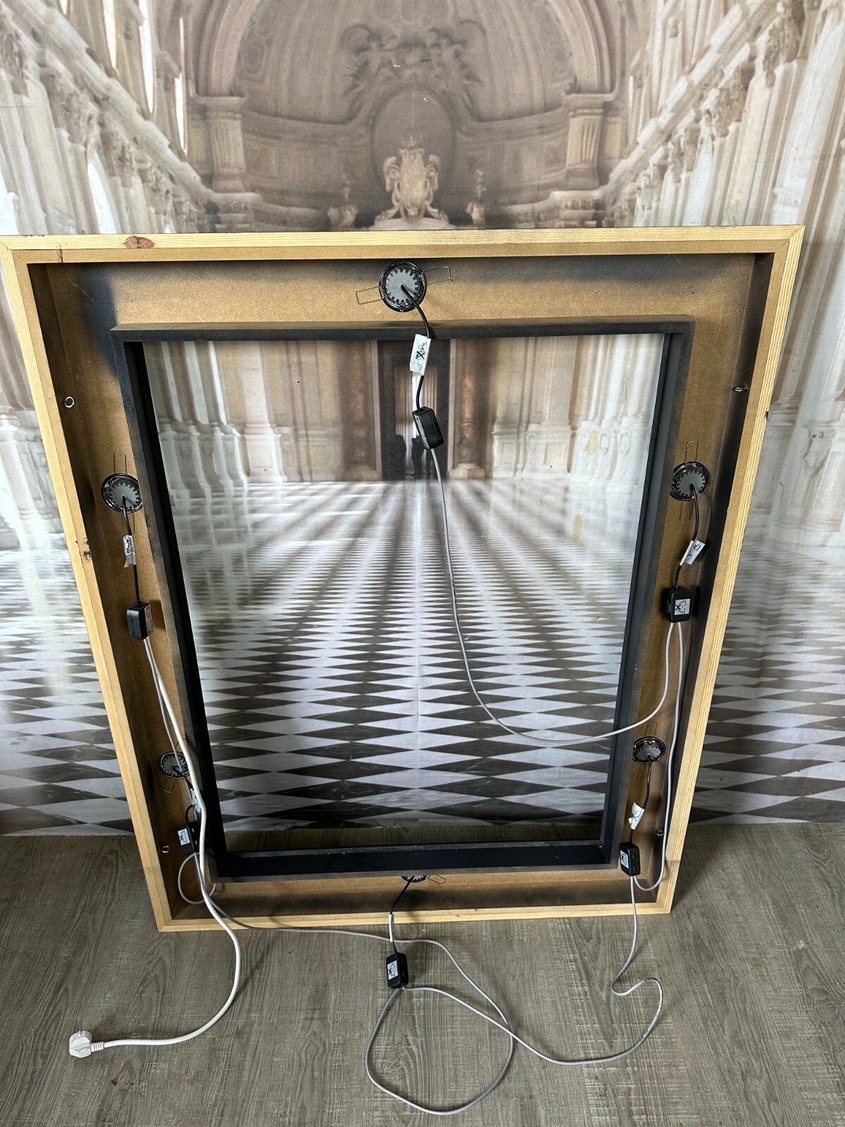 MODERNER RAHMEN WANDPANEEL HOLZ MIT LICHTSPOTS 104x131cm – Bild 9